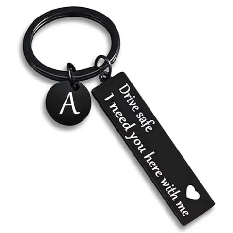 Drive Safe Keychain Keychain, Stainless Steel Keychain, Lightweight Letter Pattern Keychain, Valentine's Day and Birthday Gift for Boyfriend, Outdoor Accessories, Metal Keychains