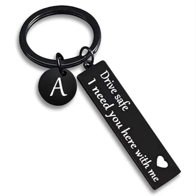 Drive Safe Keychain, Stainless Steel Keychain, Lightweight Letter Pattern Keychain, Valentine’s Day and Birthday Gift for Boyfriend, Outdoor Accessories