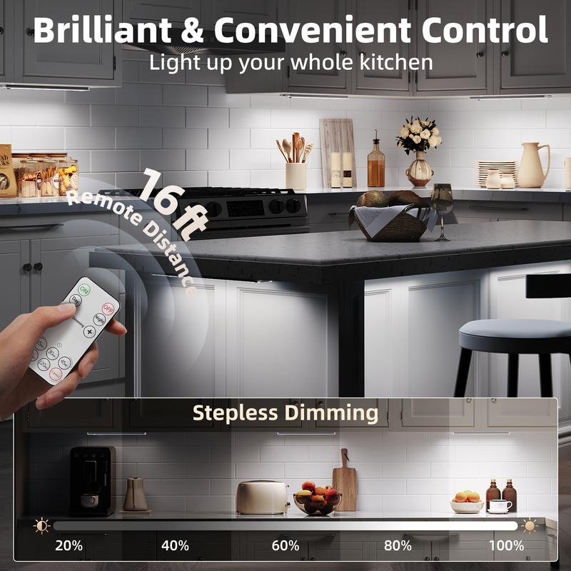 EZVALO Under Cabinet Lighting Wireless with Remote, LED Closet Lights Motion Sensor Dimmable, Magnetic & Rechargeable via USB, Energy-Saving Light for Kitchen, Wardrobe, Cupboard, Hallway & Stairs Home Decor, White Light, 5Pack Halloween Christmas Outdoor