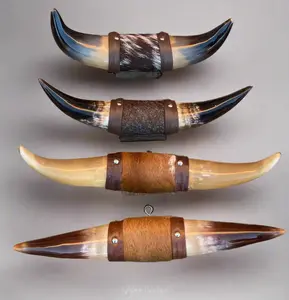 Jefe's Small “Puntilla” Polished Mounted Bull Horns - Steer South West Art Decor OG