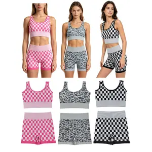 Women Yoga Outfit Sports Camo Girl Atheletic Clothing Set Spandex For Gym