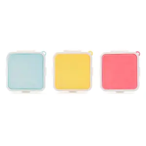 Silicone Sandwich Container Set, 3 Colors, BPA-Free & Leak-Proof Design, Ideal for Lunchbox, Snack Box, Food Storage Solution, Leakproof Container