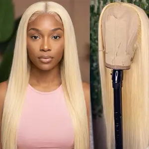 Silky Straight Blonde Human Hair Lace Front Wig – Soft Natural Flow