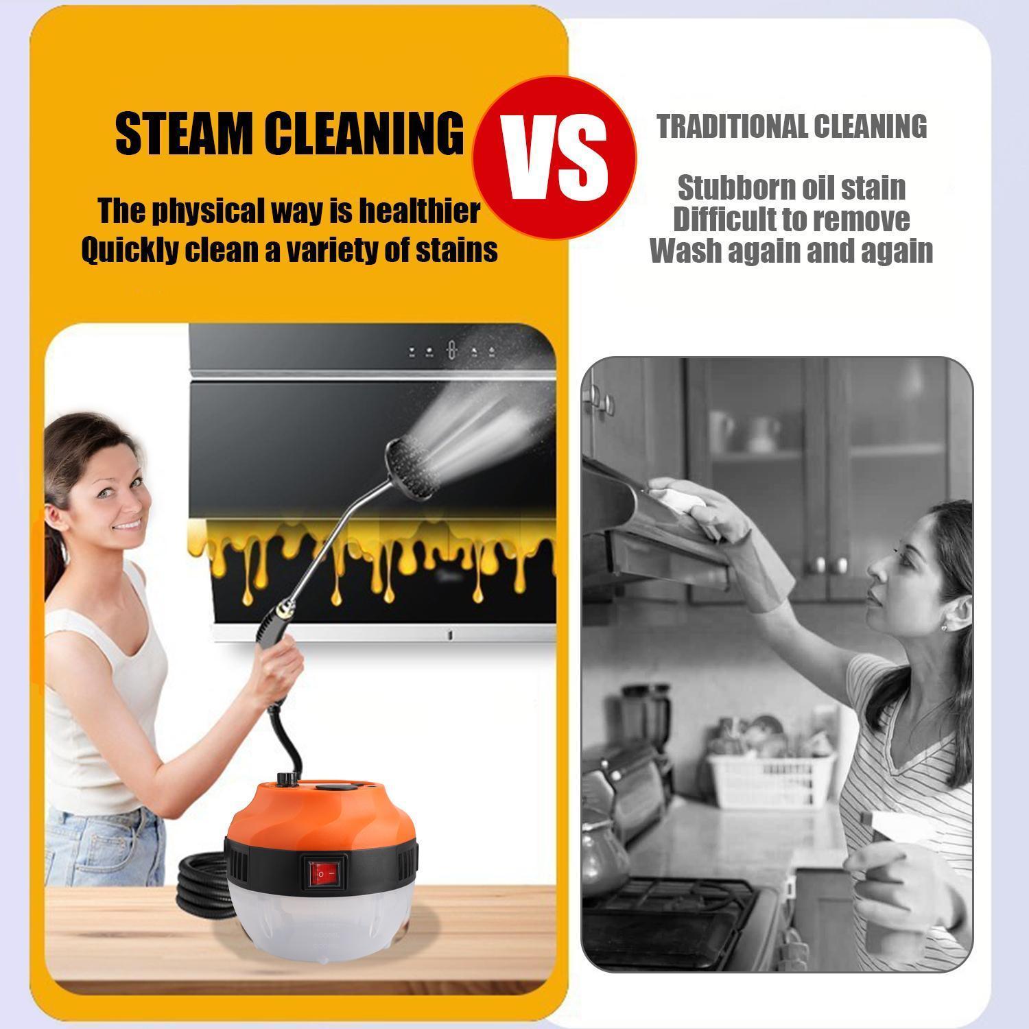 3800W Heavy-Duty High-Pressure Steam Cleaner Machine | Industrial Multi-Purpose Steam Cleaner for Household Car Detailing | Portable Handheld Steam Cleaning Tool with Accessories