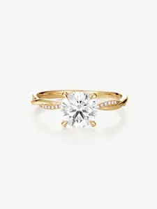 Petite Twisted Vine IGI Certified 1.5 to 3 Carat Lab Grown Diamond Engagement Ring in 14K Yellow Gold/PT950 Promise Anniversary Wedding Ring for Women