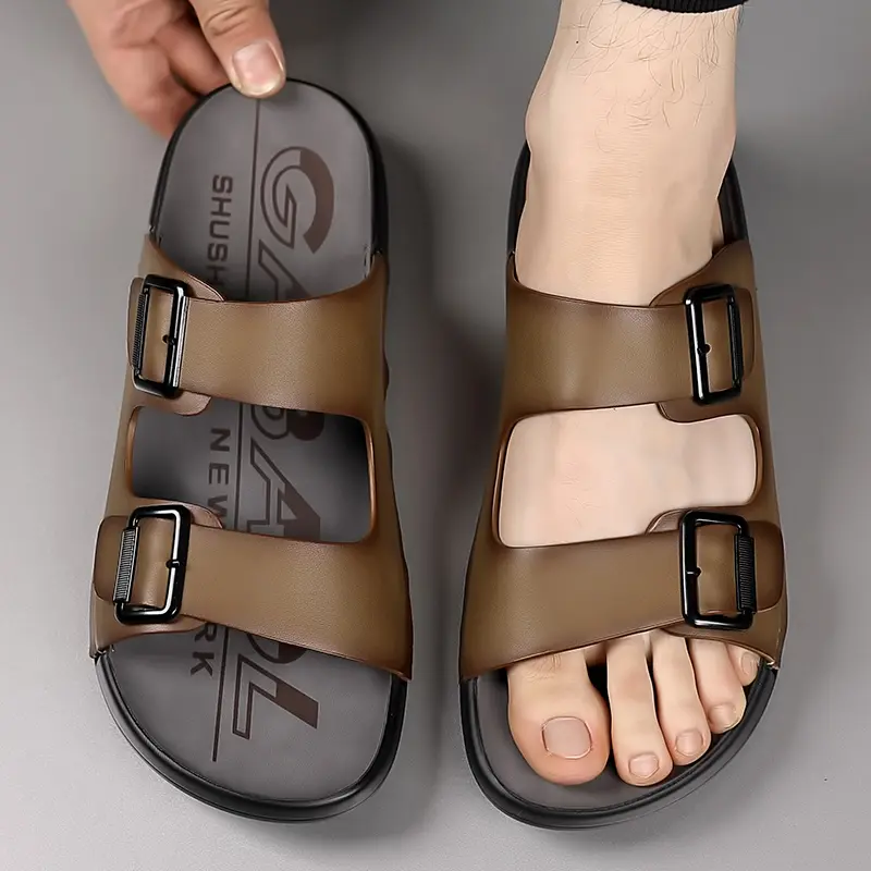 Men's Boken slippers, anti-slip beach shoes, open-toe flip-flops, indoor and outdoor one-shoulder slippers