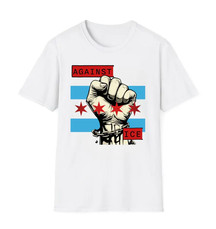 Against ICE Chicago Flag Protest Shirt, Don't Tread On Me Chicago Flag Shirt, Anti ICE T-Shirt, Chicago Pride Graphic Tee, Anti Donald Trump, Anti Fascism
