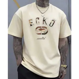 The Iconic ECKO Unltd Graphic Features A Bold Rhino Emblem With Camouflage Lettering Symbolizing Strength Individuality Urban Culture Authenticity 220g TshirtCasual Short-Sleeve T-Shirts For Men And Women Streetwear