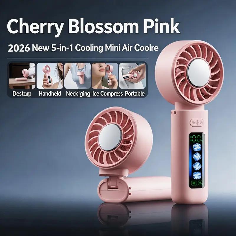 Portable Fan with Cooling Plate 100 Speed Settings Brushless Motor Silent Design 120 Degree Angle Compact Size Ideal for Summer