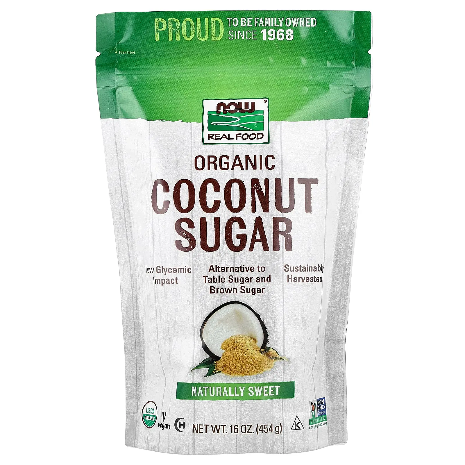 NOW Foods Real Food, Organic Coconut Sugar, 16 oz (454 g) NOW Foods Real Food, Organic Coconut Sugar, 16 oz (454 g)