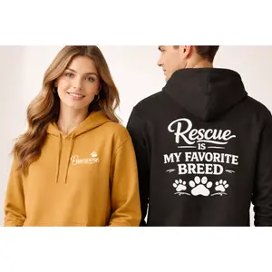 Rescue Is My Favorite Breed Unisex Midweight Fleece Hoodie