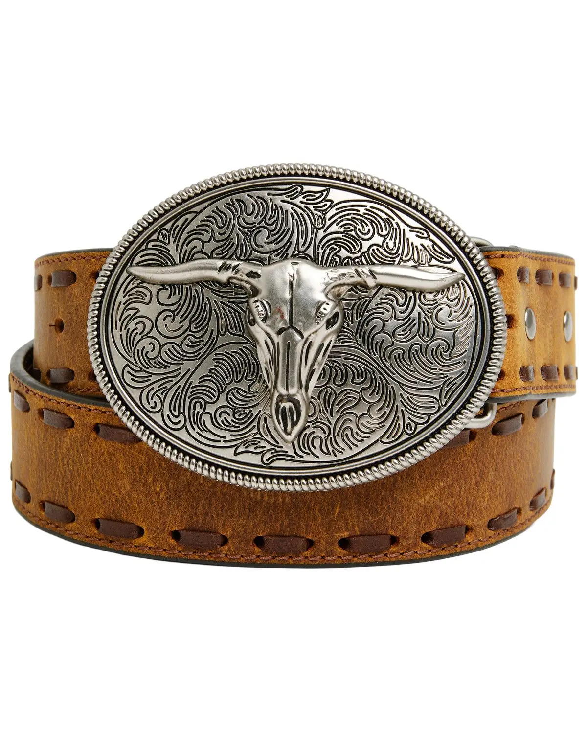 Cody James Men's Men'S Longhorn Whipstitch Buckle Belt - Cjaho25bt2-Bn