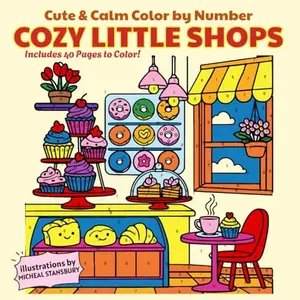 Cozy Little Shops Color By Number: Cute & Calm Flower, Bakery & Bookstore Corners (Cute & Calm Color By Number)