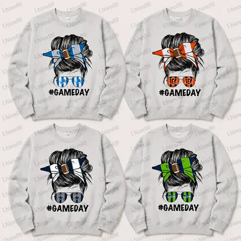 [Sweatshirt] Vintage Coquette All Team Football Unisex Sweatshirt, Retro Game Day Tees, Gift Shirt for Football Fans, Game Day Outfit