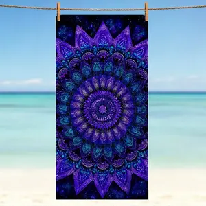 Purple Mandala Beach beach towel, Mandala Themed Pool beach towels Oversized, Sandproof Absorbent Quick Dry beach towels Cloud for Travel Pool Camping Sports, Beach Accessories Vacation Essential Gift for Women 3