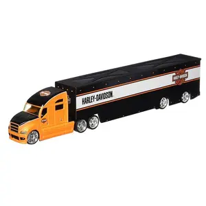Harley Davidson Custom Hauler Semi Trailer Orange Diecast 1:64 Scale Model - Maisto 11516OR