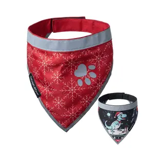 Dog Christmas Bandana 2-Pack – Reflective Holiday Styles for Pets – Ugly Sweater & Classic Christmas Prints
