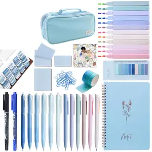 Bible Study Supplies Journaling Kit with Tabs, Highlighters and Color Pens, Notebook,Stickers & More 56pcs Bible Accessories Set for Women, Beginner Christian Gifts