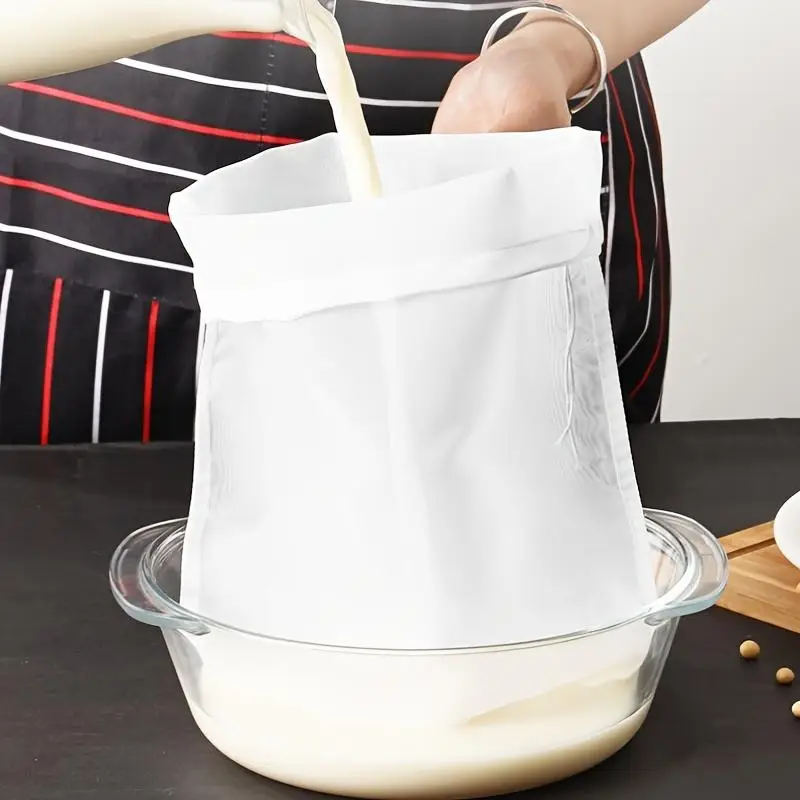 Ultra-fine Reusable Cheesecloth Bag, Filter Cloth for Soymilk, Juice & Wine Dregs, Kitchen Gadgets for Precise Filtration and Squeezing