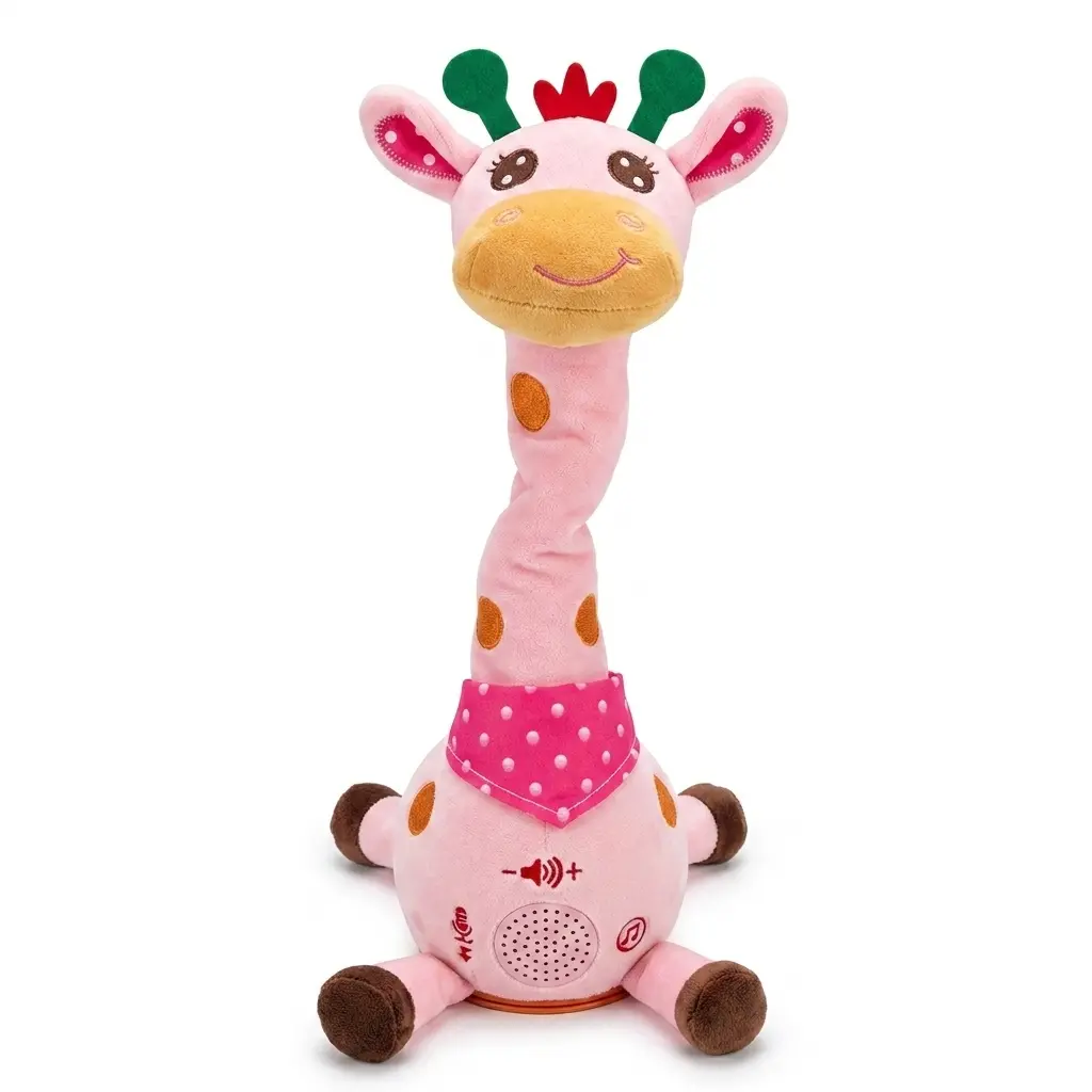 Electric Plush Toy, Singing Light Up Talking Cactus & Giraffe Stuffed Doll, Interactive Repeats What You Say Toy, Holiday Birthday Gift for Kids, Home Bedroom Decor