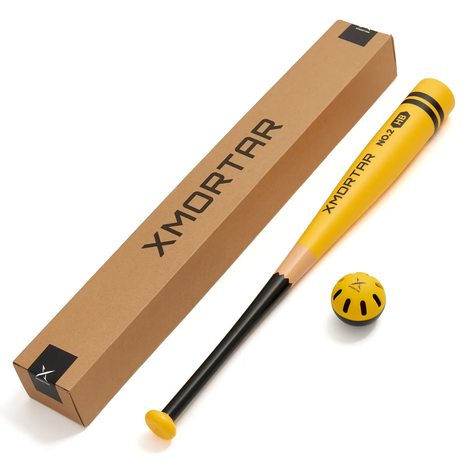 PROJECT-X Yellow Plastic Baseball Bat Set for Backyard Game - 28 in / 8 oz