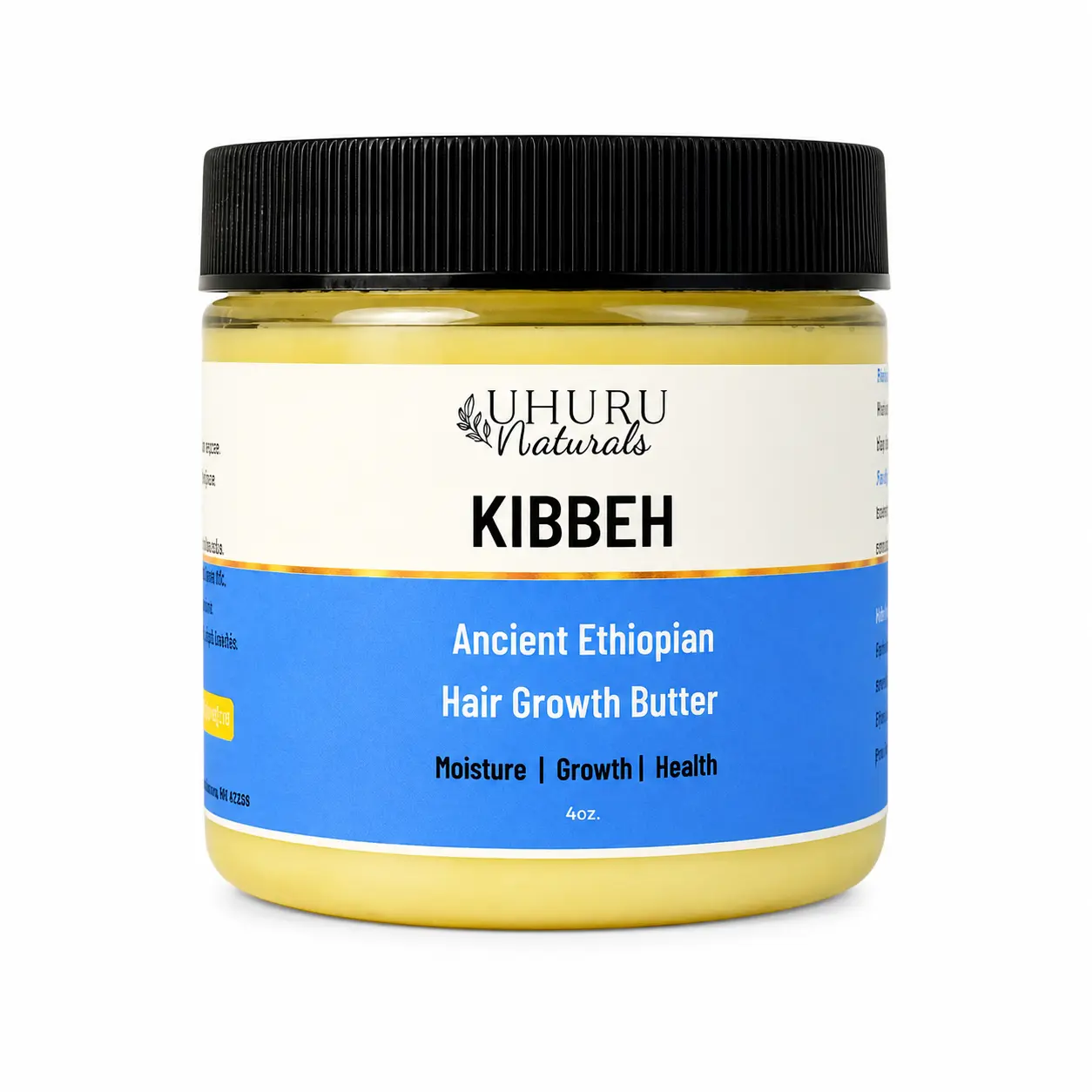 UHURU NATURALS Traditional Ethiopian Kibbeh Hair Butter - Herbal Clarified Butter Treatment for ALL hair Types Straight, Dry, Curly & Textured Hair (Ancient Ritual Inspired) Boosting Deep Moisture, Softness, Shine & Healthier Appearance
