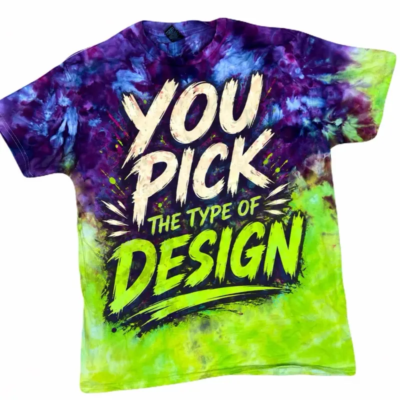 LIMTED Edition Tiedye - You Pick the Style Design  T-shirt ! Real Moonstone infused Ink!  - Fitted, Short-Sleeve, Casual Cotton Unisex Top with Moonstone-Infused Ink