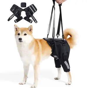 Dog Rear Leg Traction Assist Belt, Reflective at Night, Breathable Fishbone Design for Spinal Protection and Support, Dog Training Aid for Climbing Stairs, Pet Protective Gear