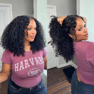 [Glueless Curly Wig] Megalook 13x6 Glueless Lace Frontal Wig Deep Curly Pre Bleached Tiny Knots Natural Invisible Hairline Put On Go Wigs For Beginners #Summervibes