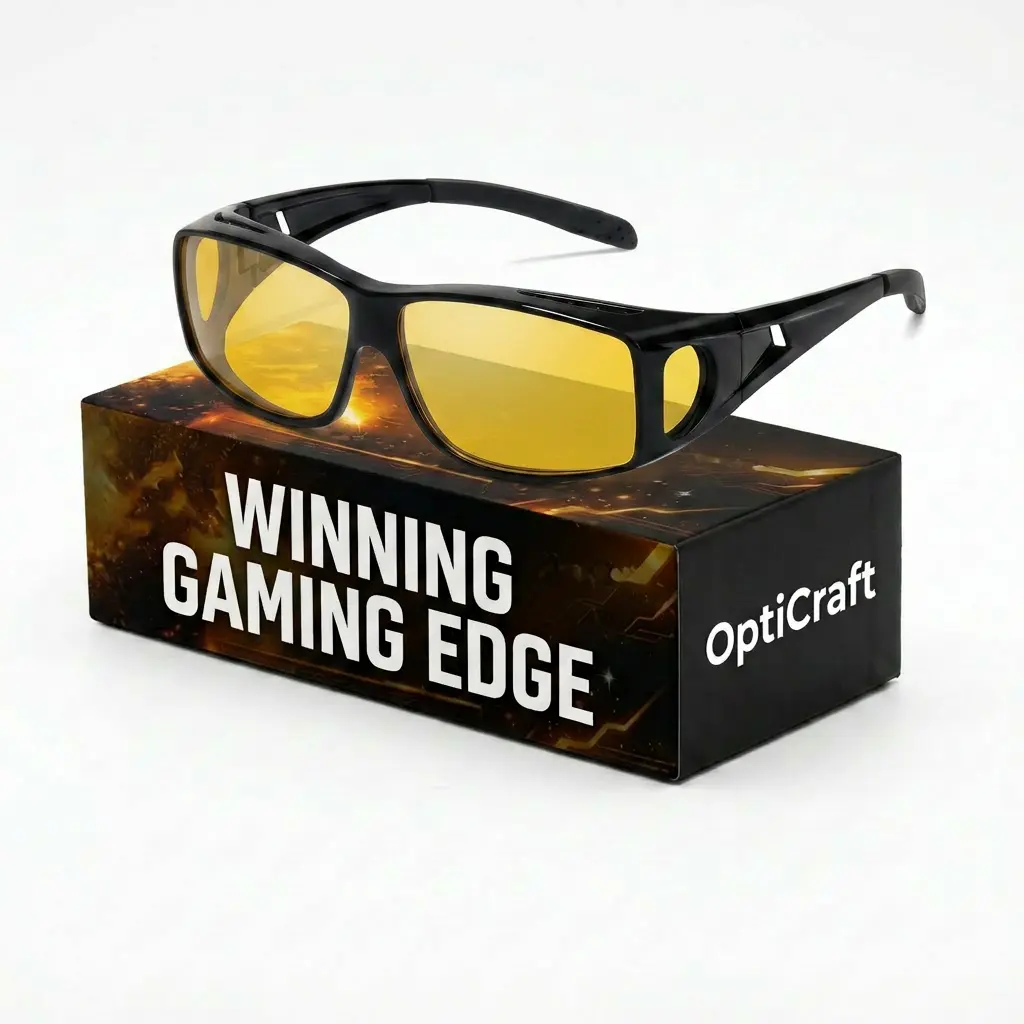 OptiCraft Over-Glasses - Antifog, Bendable, Blue-Light Blocking, Lightweight Large-Frame Wraparound Non-Prescription Glasses (7 Colors) for Office Workers, Gamers to Alleviate Eye Strain, Antifog Non-Prescription Glasses, Bendable Non-Prescription Glasses