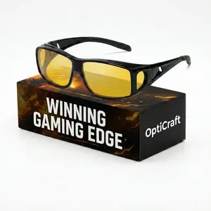 OptiCraft Over-Glasses - Antifog, Bendable, Blue-Light Blocking, Lightweight Large-Frame Wraparound Non-Prescription Glasses (7 Colors) for Office Workers, Gamers to Alleviate Eye Strain, Antifog Non-Prescription Glasses, Bendable Non-Prescription Glasses