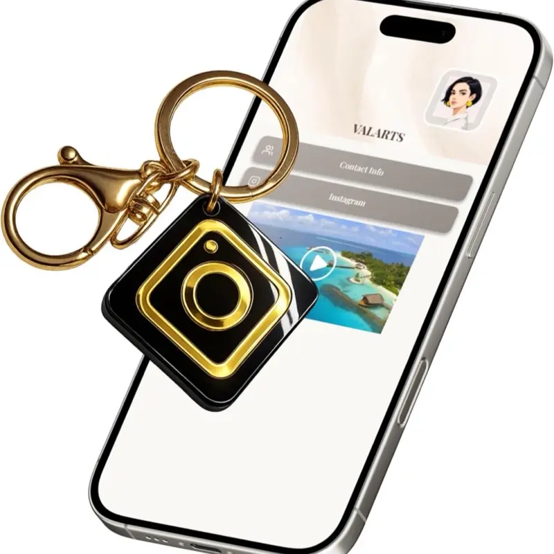 Digital NFC Business Card Keychain – Instantly Share Contact Details, Instagram, and Other Social Media Profiles