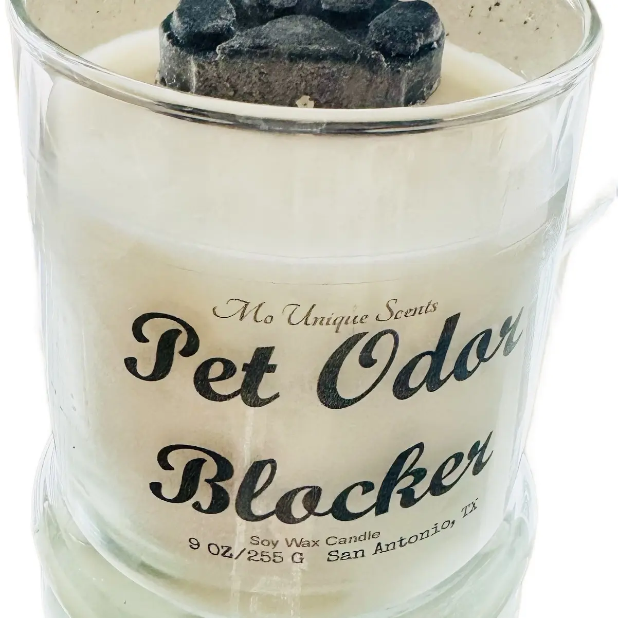 Pet Odor Blocker Soy Wax Candle - 9 oz, Natural & Eco-Friendly - Decorative, Decor black owned local candlemaker premium candle small business scented home
