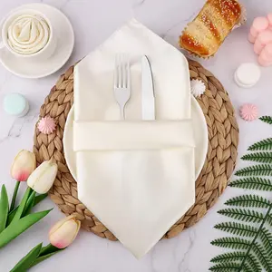 6 square satin napkins, made of soft and smooth 100% polyester, measuring 11.8 x 11.8 inches, suitable for wedding receptions and party decorations, perfect for Easter and Thanksgiving