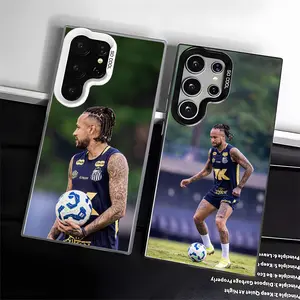 Casing For SAMSUNG GALAXY S22 S23 S24 FE ULTRA Neymar Black Silver Stylish Acrylic Shockproof Protection Anti-Drop Phone Cases Shell Cover football