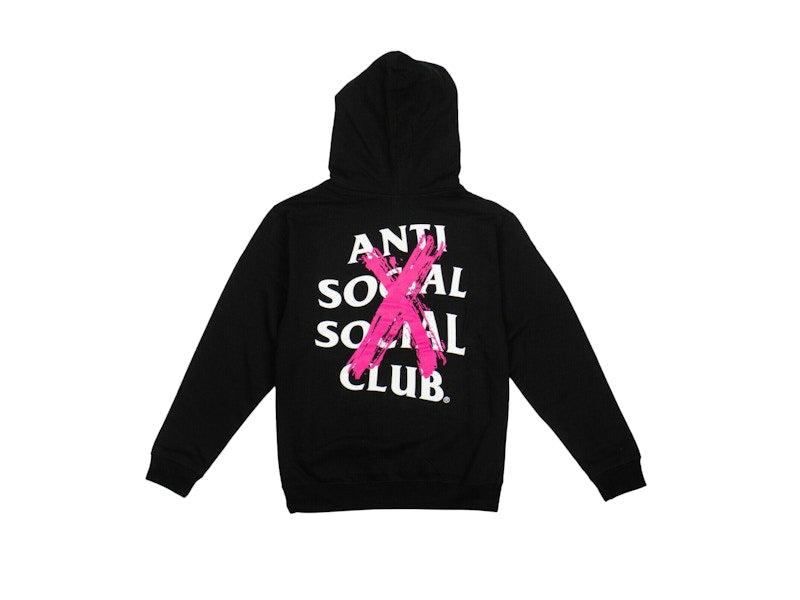 Anti Social Social Club Cancelled Hoodie Black (Pink X) (men) by StockX