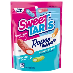 SweeTARTS Rope Bites Candy, Mixed Fruit, 8 Ounce Resealable Bag