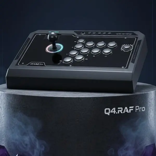 QANBA Q4 RAF Pro Arcade Joystick 11 Buttons Enhanced Edition, 8000Hz High-Speed Polling Rate, OLED Smart Display, Magnetic Quick-Release Panel, Tri-Mode Bluetooth 2.4G Wired Fight Stick for PC Steam Android Fighting Games