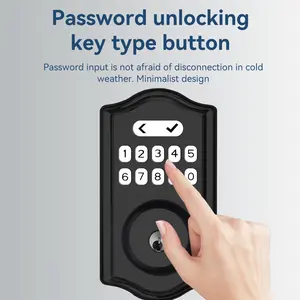 Electronic Keyless Entry Deadbolt Door Lock, Smart Keypad Door Lock with 2 Mechanical Keys, Easy Installation Code Lock for Home, Bedroom & Office