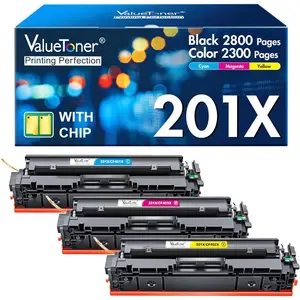 Compatible Toner Cartridge Replacement For HP 201X, 201A, CF401X, CF402X, CF403X-High Yield For Color Laserjet Pro MFP M277dw, M252dw, M277, M252, M277n, M252n Printer (3 - Pack, Cyan, Magenta, Yellow)