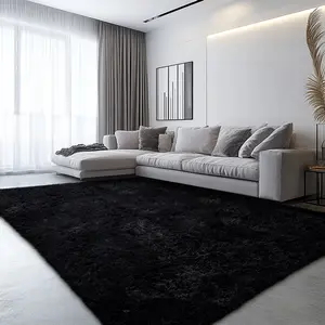 TABAYON Fluffy Rug for Living Room Large Shaggy Tie-Dye Area Rugs Non-Slip Carpet for Bedroom Soft Playroom Mat Cool Rugs Home Black Decor TikTokShopBlackFriday