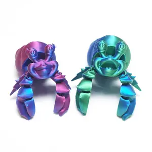 2pcs 3D printed hermit crab model toys, flexible joint animal doll statues, home and office desk decorations, holiday surprise gifts Realistic Appearance Figurines Interactive Ornaments