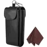 FINTIE Vegan Leather Unisex 2-in-1 Portable Eyewear Organizer Eyeglasses Case with 2 Pouches, Magnetic Snap, Anti-Scratch Eye Glasses Holder, Microfiber Lens Pad, Easy to Clean Cloth, Expandable Compartments for Everyday Casual Use