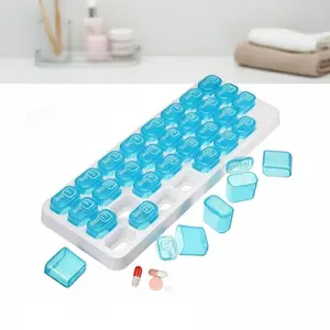 Portable Pill Organizer, Travel Medicine Case with Removable Compartments, Leak-Proof Small Pillbox for Daily Medication Storage, Compact Pill Holder for Pills and Supplements, Weekly Portable Pill Container