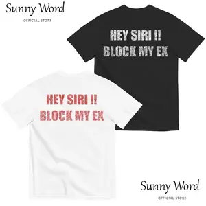 Funny Streetwear Tee " Hey Siri!! Block My Ex" T-Shirt, Humorous Relationship Statement Tee Breakup Humor Streetwear, Statement Shirt For Men And Women