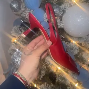 Milano Heel Red Patent Leather Slingback Pumps with Pointed Toe and Low Heel for Women