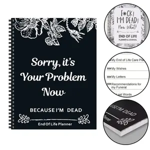 【summervibes】Sorry, It’s Your Problem Now, Because I'm Dead, End of Life Planner Organizer Notebook Death Binder Organizer Kit Document Organizer End of Life Planning Workbook Paperback for Possessions Affairs