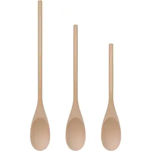 Lorisarm 3PC Wooden Spoon for Cooking, Long Handle 12" 10" 8" Wood Serving Spoons Set for Mixing Stirring Tasting, Maple Wood Nonstick Kitchen Utensils. LorisArm
