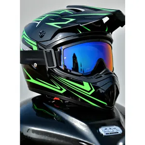 Casco para Bicicleta Electric Bicycle Helmet Matte Black DOT Full Face Motorcycle Helmet Adult Dirt Bike Helmet with Goggles Gloves Mask ATV UTV Off-Road Helmet Men Women Windproof Breathable Racing Safety Gear