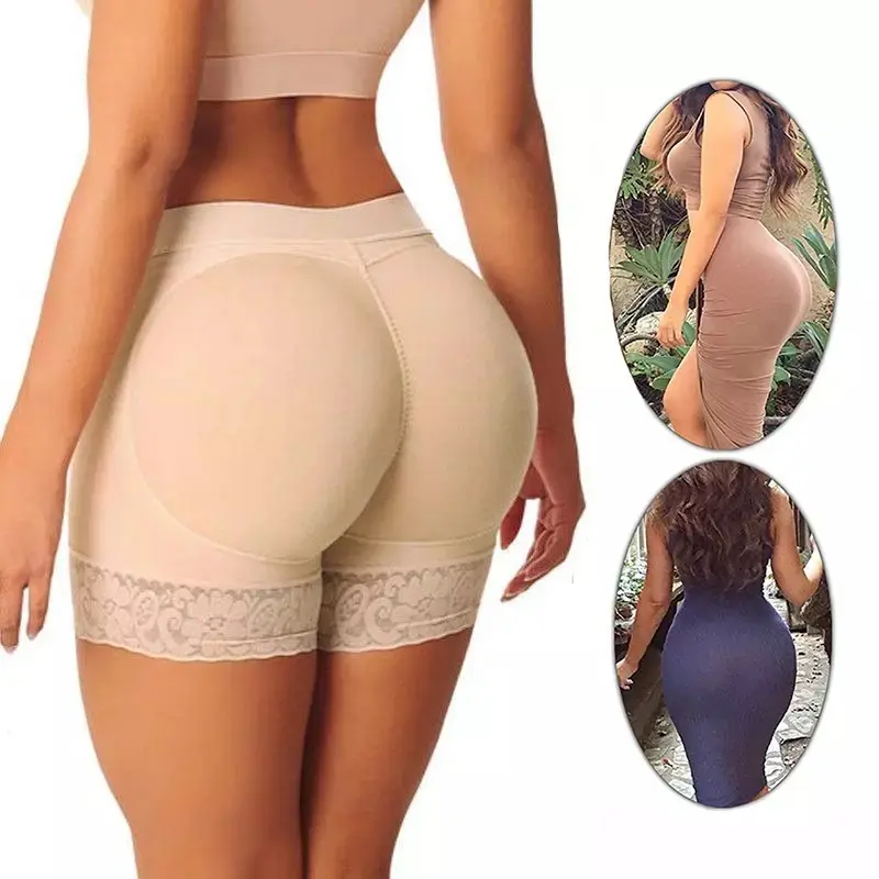 Womens Fake Buttock Briefs Butt Lifter Padded Control Panties Hip Enhancer Underwear Shapewear Boyshort Black Beige Two color options